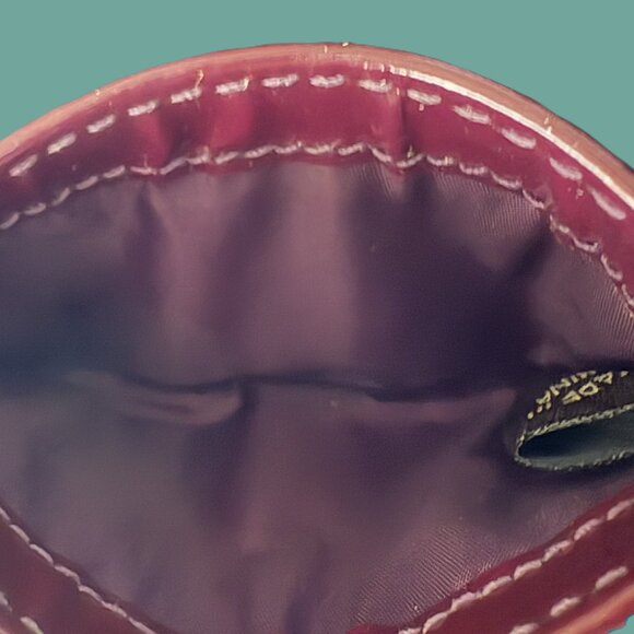 Coach Burgundy Patent Leather Card Holder with Gold Hardware NWOT - Picture 2 of 8